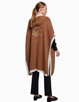 Poncho VILAGALLO de punto Tiger Embroidery