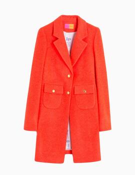 Abrigo VILAGALLO Lucia Orange Neon Wool