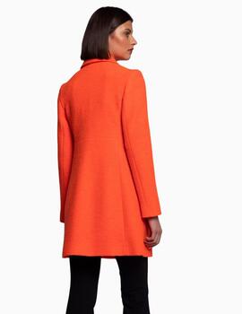 Abrigo VILAGALLO Lucia Orange Neon Wool