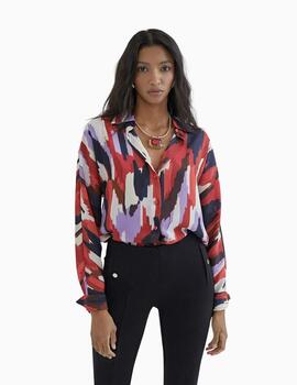 Camisa LOLA CASADEMUNTby MAITE  mujer Estampado Rojo y Lila