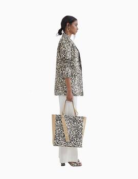 Bolso LOLA CASADEMUNT de mujer Shopper Dorado Animal Print