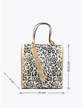 Bolso LOLA CASADEMUNT de mujer Shopper Dorado Animal Print