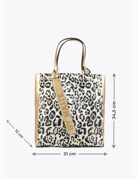 Bolso LOLA CASADEMUNT de mujer Shopper Dorado Animal Print