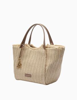 Bolso EMPORIO ARMANI mujer rafia grande beige