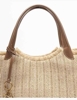 Bolso EMPORIO ARMANI mujer rafia grande beige