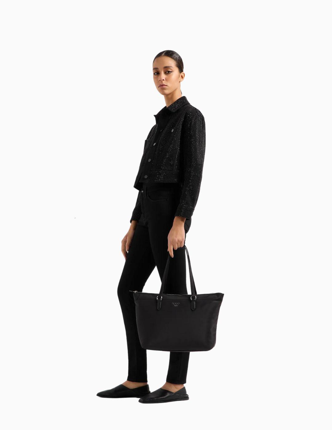 Bolso  EMPORIO ARMANI mujer shopper en nailon negro