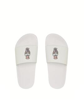 Chancla POLO RALPH LAUREN Bear Slides Blanco