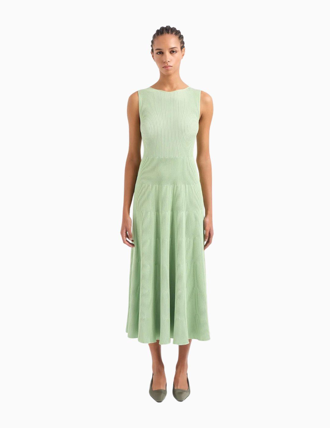 Vestido EMPORIO ARMANI con bajo acampanado verde