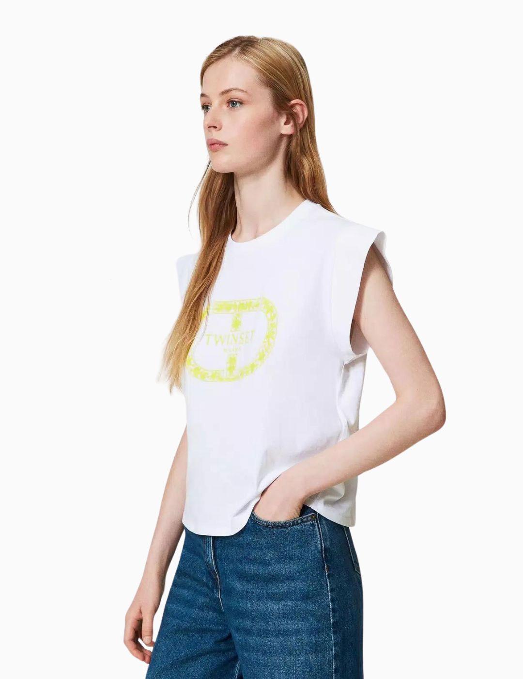 Camiseta TWINSET con Oval T y manga casquillo
