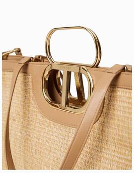 Bolso  TWINSET shopper Lila con asa Oval T