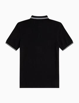 Polo FRED PERRY hombre con ribete con dos franjas.