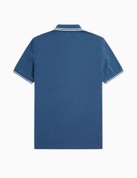Polo FRED PERRY hombre con ribete con dos franjas.