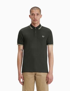 Polo FRED PERRY hombre con ribete con dos franjas