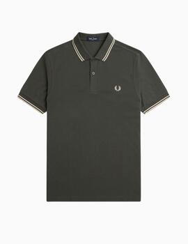 Polo FRED PERRY hombre con ribete con dos franjas