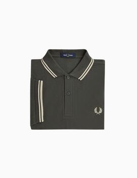 Polo FRED PERRY hombre con ribete con dos franjas