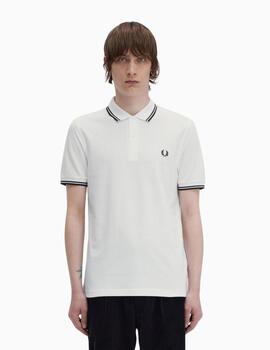 Polo FRED PERRY hombre con ribete con dos franjas