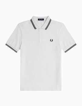 Polo FRED PERRY hombre con ribete con dos franjas