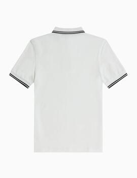 Polo FRED PERRY hombre con ribete con dos franjas