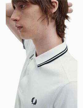 Polo FRED PERRY hombre con ribete con dos franjas