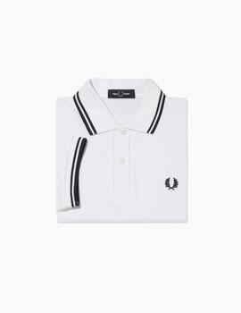 Polo FRED PERRY hombre con ribete con dos franjas