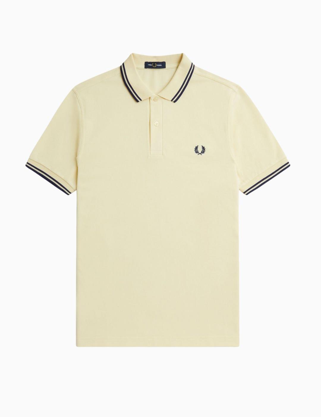 Polo FRED PERRY hombre con ribete con dos franjas