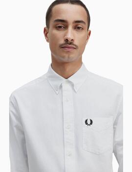 Camisa FRED PERRY hombre Oxford manga larga blanco