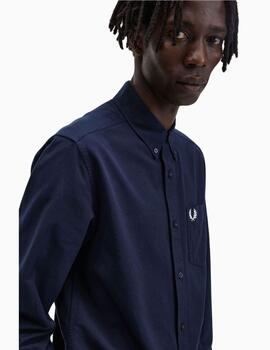 Camisa FRED PERRY hombre Oxford manga larga azul