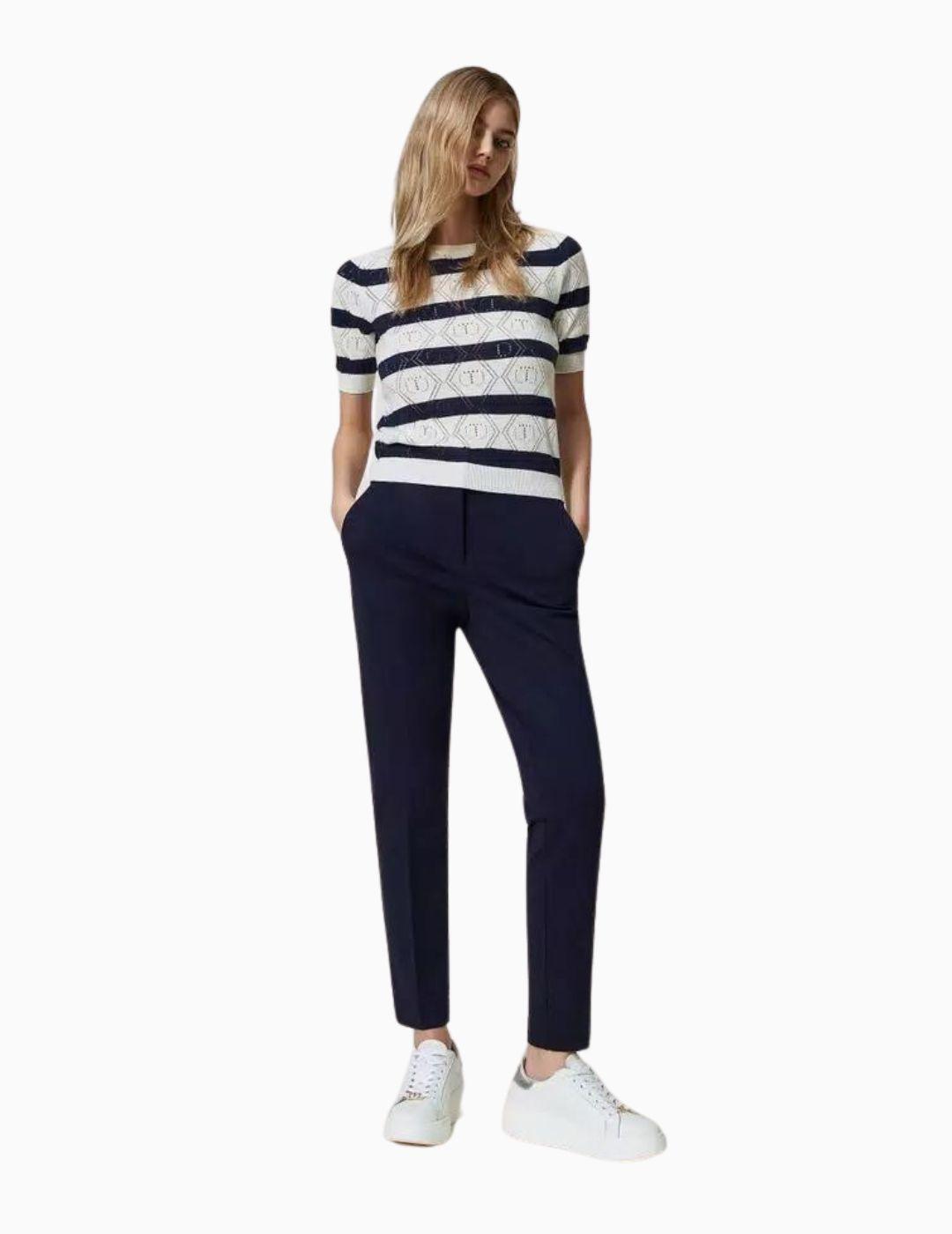 Pantalón TWINSET pitillo con raya planchada